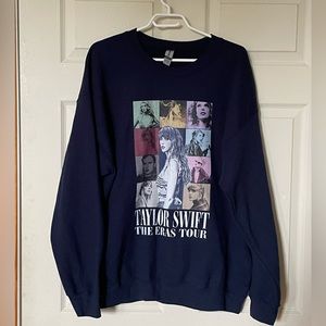 Taylor Swift Eras Tour Crewneck navy fan made eras tour crew neck xl